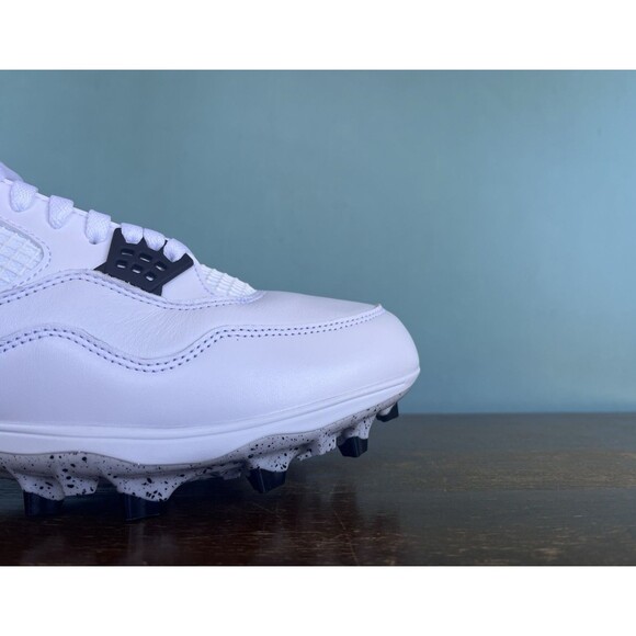 Air Jordan 4 Retro TD "White Cement" Football Cleats Men's Size 15 HQ0207-106 - Picture 5 of 11